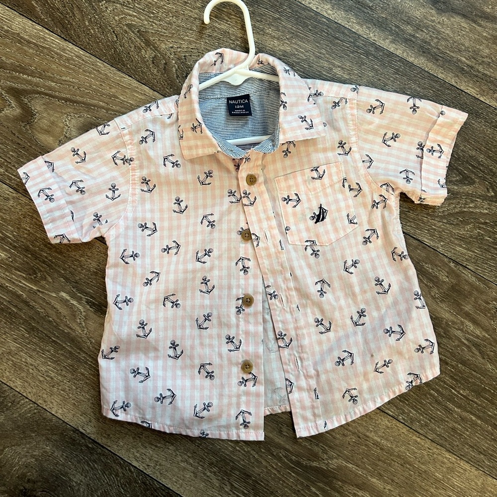 Nautica boys anchor shirt NWOT